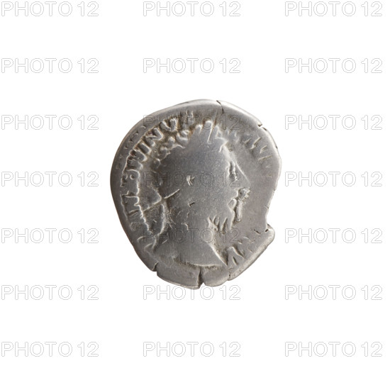 Denarius, Marcus Aurelius (121–180; Roman emperor 161–180), 170–171. Obverse: Head of Marcus Aurelius in a laurel wreath to the right, legend 'M ANTONINV - AVG - XXV' (all around). Reverse: Jupiter seated on a throne to the left, holding a thunderbolt in his right hand and a scepter in his left, legend 'C O - S - I' (all around). Roman deities (Jupiter), iconography: scepters, thunderbolts. Coin; Roman Empire (27 BC–476). Diameter: 17.0–19.0 mm; weight: 2.89 g; axis: 0°.