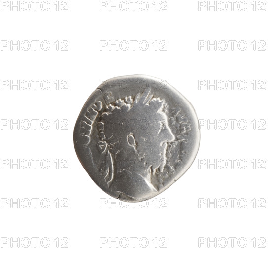 Denarius of Marcus Aurelius (121–180; Roman emperor 161–180). Obverse: Head of Marcus Aurelius with laurel wreath facing right, inscription 'ONINVS - AVG TR P' all around. Reverse: Aequitas standing left, holding scales in right hand and cornucopia in left, inscription 'S III' all around. Iconography: Aequitas (personification), paterae, cornucopias. Date: 171–172. Roman Empire (27 BC–476), Rome. Coin: silver; diameter 18.0 mm; weight 2.87 g; axis 15 degrees.