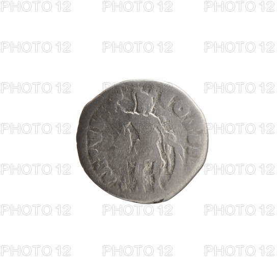 Denarius of Marcus Aurelius (121–180; Roman emperor 161–180), 171–172. Obverse: Head of Marcus Aurelius with laurel wreath facing right, inscription NTONINVS - AVG TR P XXVI. Reverse: Mars standing right, holding a spear in his right hand and resting his left on a shield standing on the ground, inscription IMP VI - COS III. Roman deities; iconography of Marcus Aurelius and Mars. Roman Empire (27 BC–476), Rome. Coin; diameter 17.5–18.0 mm; weight 3.05 g; axis 0°.