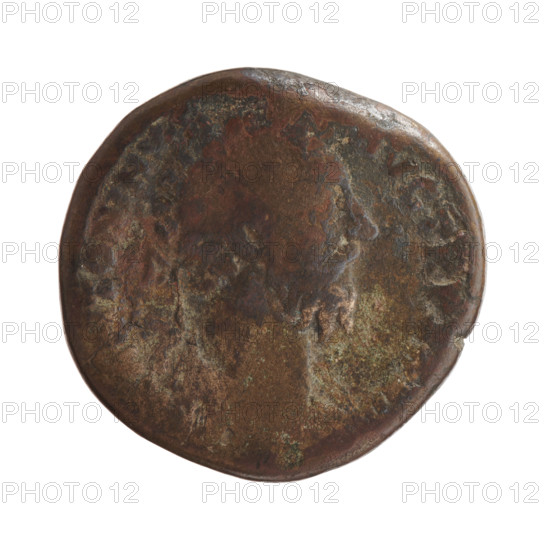 sestertius, Marcus Aurelius (121–180; Roman emperor 161–180), issuer; bust of Marcus Aurelius in laurel wreath, armor and drapery, to the right, legend M ANTONINV - AVG TR P XXVIII all around; reverse: Jupiter sits on a throne to the left, in his outstretched right hand he holds Victoria, in his left a scepter, all around, episode dated 173–174; Roman Empire (27 BC–476), Rome; coin; diameter 29.5–30.0 mm, weight 22.75 g, axis 180 degrees