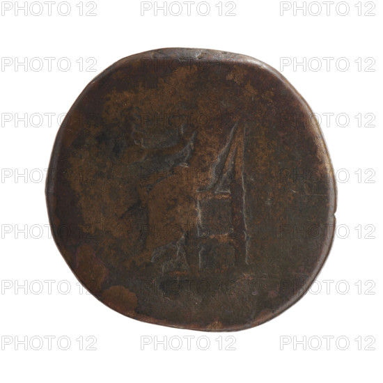 Sestertius, Marcus Aurelius (121–180; Roman emperor 161–180), issuer; obverse: Bust of Marcus Aurelius in laurel wreath, armor and drapery, facing right, inscription 'M ANTONINV - AVG TR P XXVIII' around; reverse: Jupiter seated on a throne facing left, holding Victoria in his outstretched right hand and a scepter in his left, inscription around; date: 173–174; culture: Roman Empire (27 BC–476), Rome; medium: coin; diameter: 29.5–30.0 mm; weight: 22.75 g; axis: 180 degrees.