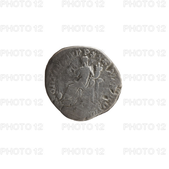 Denarius, Marcus Aurelius (121–180; Roman emperor 161–180), issuer. Obverse: Head of Marcus Aurelius in laurel wreath facing right, inscription M ANTONINVS AVG - GERM SARM. Reverse: Fortuna seated left, holding a rudder in her right hand and a cornucopia in her left, a wheel under the seat, inscription FORT DVCI TR P XXX, MP VIII COS III. Date: 175–176. Culture: Roman Empire (27 BC–476). Place: Rome. Object type: coin. Materials/technique: silver. Dimensions: diameter 17.5–18.5 mm; weight 2.78 g; axis 180 degrees. Iconography: Fortuna (personification), personifications, rudders, cornucopias.