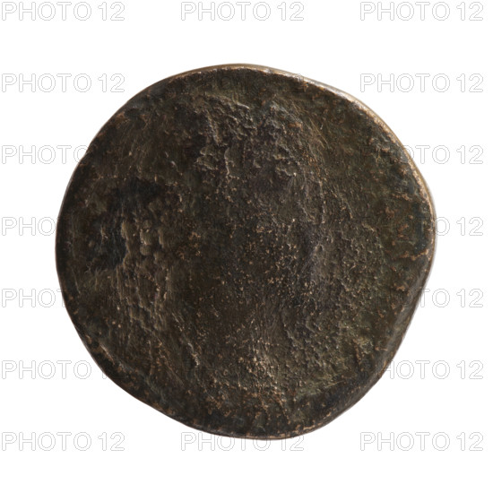 Sestertius of Marcus Aurelius (121–180; Roman emperor 161–180), issuer: Marcus Aurelius. Obverse: head of Marcus Aurelius with laurel wreath facing right, all around. Reverse: Felicitas stands frontally, head turned to the left, holding a caduceus in her right hand and a long scepter in her left, inscription ITAS AVG IMP VIIII COS III, control mark -C in the fields. Date: 177–178. Roman Empire (27 BC–476), Rome. Coin; diameter 29.5–30.0 mm, weight 21.01 g, axis 0°.
