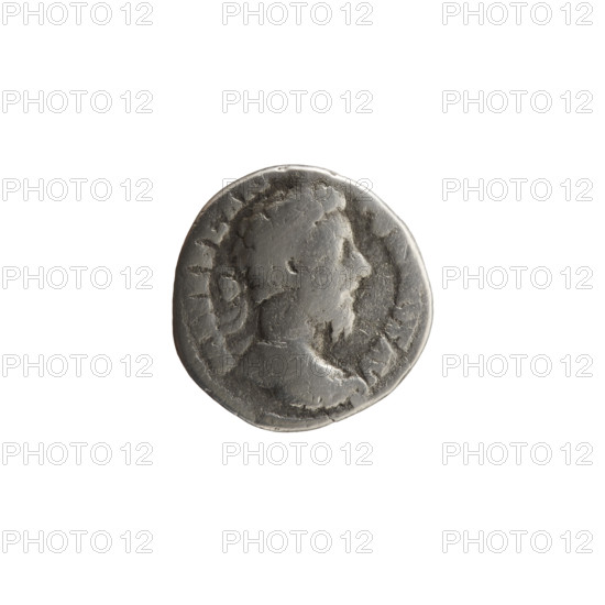 Denarius, Marcus Aurelius (121–180; Roman emperor 161–180), issuer; obverse: Head of Marcus Aurelius with laurel wreath facing right, inscription M AVREL AN - TONINVS AVG; reverse: Fortuna seated left holding a rudder in her right hand and a cornucopia in her left, with a wheel under the seat, inscription TR P XXXIII - IMP X COS III PP; iconography: Fortuna, wheels, personifications, cornucopias, rudders; date: 179; Culture: Roman Empire (27 BC–476); Place: Rome; Medium/function: coin; Diameter: 17.0–17.5 mm; Weight: 2.47 g; Axis: 180 degrees.