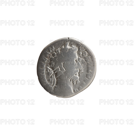 Denarius of Marcus Aurelius (121–180; Roman emperor 161–180). Obverse: Head of Marcus Aurelius with laurel wreath facing right, inscription M AVREL AN - ONINVS AVG; Reverse: Mars standing right, holding a spear in his right hand and resting his left hand on a shield standing on the ground, inscription TR P XXXIII - IM. Date: 178–179. Roman Empire (27 BC–476), Rome. Coin; diameter 17.0–18.0 mm; weight 3.30 g.