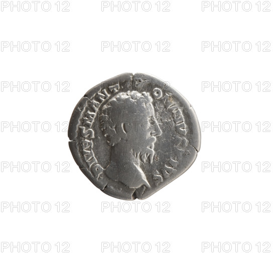 Denarius, Marcus Aurelius (121–180; Roman emperor 161–180), posthumously for Commodus (161–192; Roman emperor 177–192) as issuer. Obverse: Head of Marcus Aurelius uncovered, facing right, legend DIVVS M ANT - ONINV PIVS. Reverse: Funeral pyre with four tiers, topped by a quadriga in which the emperor stands, legend CON E - CRATIO. After 180. Roman Empire (27 BC–476), Rome. Silver coin; diameter 19.0 mm, weight 2.44 g, axis 0°.