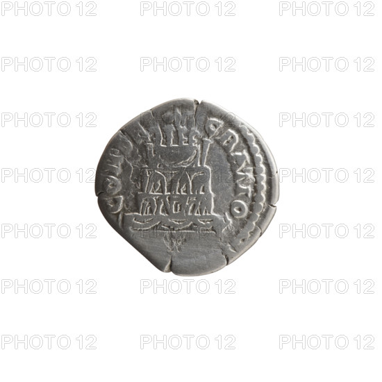 Denarius, Marcus Aurelius (121–180; Roman emperor 161–180), posthumous issue for Commodus (161–192; Roman emperor 177–192) as issuer. Obverse: Head of Marcus Aurelius uncovered facing right, inscription DIVVS M ANT—ONINV PIVS. Reverse: Funeral pyre with four tiers, topped by a quadriga in which the emperor stands, inscription CON E—CRATIO. After 180. Roman Empire (27 BC–476), Rome. Coin: silver denarius, diameter 19.0 mm, weight 2.44 g, axis 0°.