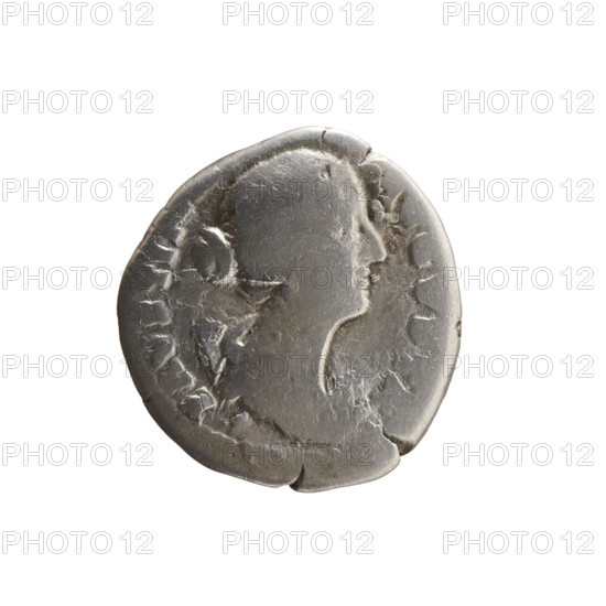 Denarius of Faustina the Younger (ca. 130–176; Roman empress 161–176; Augusta 147–161). Obverse: draped bust of Faustina II facing right, inscribed FAVSTINA AVGVSTA. Reverse: Concordia standing left, holding a patera in her right hand and a cornucopia in her left, with inscription TI•P•I FI. Roman Empire (27 BC–476), Rome. Coin; diameter 16.5–17.5 mm, weight 2.84 g, axis 180°.