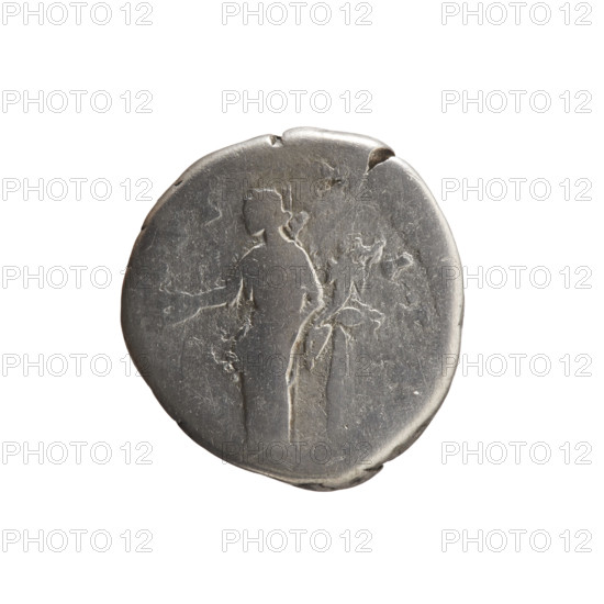 Denarius, Faustina the Younger (ca. 130–176; Roman empress 161–176) (Augusta 147–161). Obverse: Draped bust of Faustina II facing right, legend FAVSTI — AVGVSTA. Reverse: Concordia standing left, holding a patera in her right hand and a cornucopia in her left, legend TI—P— I FI. Date range circa 147–161. Roman Empire (27 BC–476), Rome. Coin: silver, diameter 16.5–17.5 mm, weight 2.84 g, axis 180°.
