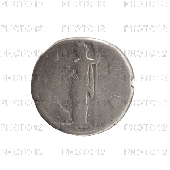 Denarius, Faustina the Younger (ca. 130–176; Roman empress 161–176), Marcus Aurelius (121–180; Roman emperor 161–180) (issuer). Obverse: Bust of Faustina II in drapery facing right, inscribed FAVSTINA · AVGVSTA around. Reverse: Juno veiled, standing left, holding a patera in her right hand and a long scepter in her left, a peacock at her feet on the left side, inscription I·V·N·O circumferential. Date: 161–176 CE, Roman Empire, Rome. Coin type: silver denarius. Diameter: 18.0 mm. Weight: 3.31 g. Axis: 0°. Iconography: Juno, scepters, peacocks, patera; portrait and titles of Faustina the Younger.