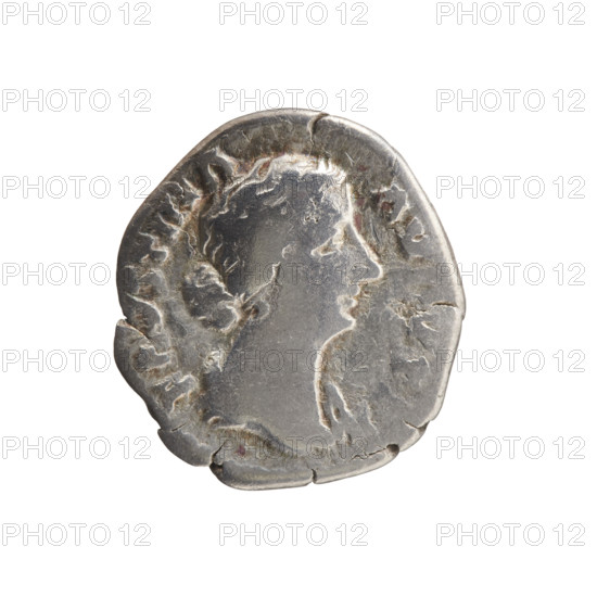 Denarius of Faustina the Younger (ca. 130–176; Roman empress 161–176), issuer Marcus Aurelius (121–180; Roman emperor 161–180). Obverse: bust of Faustina II in drapery facing right, inscription FAVSTINA AV VST around. Reverse: Salus standing left, feeding a snake wrapped around an altar with a patera in her right hand and holding a long scepter in her left, inscription S–A–S circumferential. Iconography: altars, personifications, snakes, Salus, pateras, scepters. Date: 161–176. Roman Empire (27 BC–476), Rome. Coin: diameter 17.5–19.0 mm, weight 2.79 g, axis 0°.