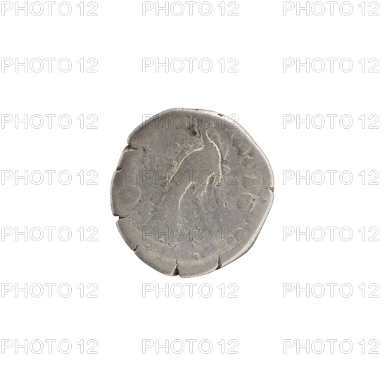 Denarius, Faustina the Younger (ca. 130–176; Roman empress 161–176) (posthumous), issuer: Marcus Aurelius (121–180; Roman emperor 161–180). Bust of Faustina II in drapery facing right; legend DIVA FAVINA PIA around. Reverse: peacock standing right with folded tail; legend CONATIO (fragmentary) around. Iconography: peacocks, plumes. Date: after 176. Roman Empire (27 BC–476), Rome. Coin: diameter 17.0–17.5 mm, weight 2.57 g, axis 0°.