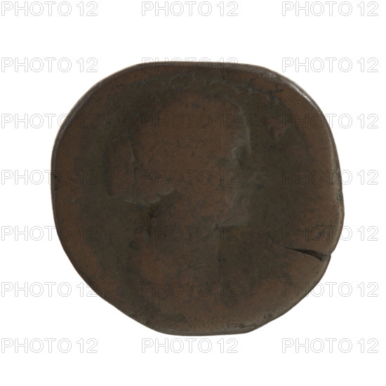 Sestertius of Faustina the Younger (ca. 130–176; Roman empress 161–176), Roman Empire (27 BC–476), Rome; coin; diameter 30.1 mm (obverse) and 28.9 mm (reverse).