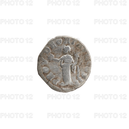 Denarius of Lucius Verus (130–169; Roman emperor 161–169), issuer Lucius Verus. Obverse: Head of Lucius Verus uncovered to the right, legend IMP L AVREL ERVS AVG. Reverse: Providentia standing left, holding a globe in her outstretched right hand and a cornucopia in her left, legend PROV DEOR T, II COS II. Date: 161–162. Roman Empire, Rome. Coin; diameter 16.5–17.5 mm, weight 2.43 g, axis 180°.