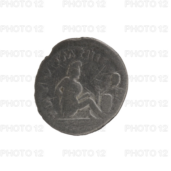Denarius of Lucius Verus (130–169; Roman emperor 161–169), issuer: Lucius Verus. Obverse: Head of Lucius Verus with laurel wreath facing right, inscription L·RVS·AVG·ARM·PAR. Reverse: Parthian prisoner sitting to the right, hands tied behind his back, next to him a bow, quiver and shield, inscription TR·PV·IMP·III·CO·II. Date: 165. Place: Rome, Roman Empire. Medium: silver coin. Diameter: 18.0 mm. Weight: 2.32 g. Axis: 180 degrees. Icons: prisoners, quivers, Parthians, shields, trophies, bows; style/iconography of Lucius Verus.