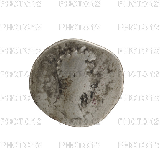 Denarius of Lucius Verus (130–169; Roman emperor 161–169), obverse: head of Lucius Verus in laurel wreath facing right, inscription S AVG ARM - P, reverse: Pax standing left holding a twig in right hand and a cornucopia in left, dated 166, Roman Empire (27 BC–476), Rome; coin; diameter 17.0–18.5 mm, weight 2.86 g, axis 0°.