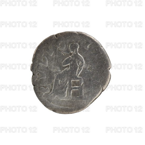 Denarius of Lucilla (149–182), Lucius Verus (issuer, emperor 161–169). Obverse: draped bust of Lucilla facing right, legend LLA - AVGV. Reverse: Pudicitia (Modesty) seated veiled facing left, right hand covered by her neckline, left hand resting on the seat, legend PVDIC - IT (circumferential). Date: 164–169. Roman Empire, Rome. Coin; diameter 17.5 mm, weight 2.20 g, axis 0°.