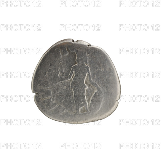 Denarius; issuer: Lucius Verus (130–169; Roman emperor 161–169); depicted: Lucilla (149–182; Roman empress 164–169) and Roman deities; iconography: Lucilla (Roman empress; 149–183), Venus (myth.), shields, Victoria (attribute); obverse: bust of Lucilla in drapery facing right, legend LVCILLA · AVGVSTA; reverse: Venus stands left, holds Victoria in her outstretched right hand, holds a shield standing on the ground with her left hand, legend ENVS · VIC · RIX (circumferential); date: 164–169; culture: Roman Empire (27 BC–476); place: Rome; object type: coin; diameter: 16.0 mm and 17.5 mm; weight: 2.56 g; axis: 0°.