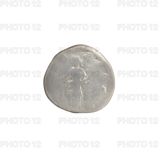 Denarius of Commodus (emperor 177–192; as caesar 175–177) issued under Marcus Aurelius (121–180; emperor 161–180). Obverse: Bust of young Commodus draped, bare-headed, facing right. Reverse: Hilaritas personified standing left, holding a cornucopia in her left hand and a palm branch in her right. Inscription: RI S around. Date: 175–176. Roman Empire, Rome. Coin: diameter 17.5–18.0 mm, weight 2.97 g, axis 345°.