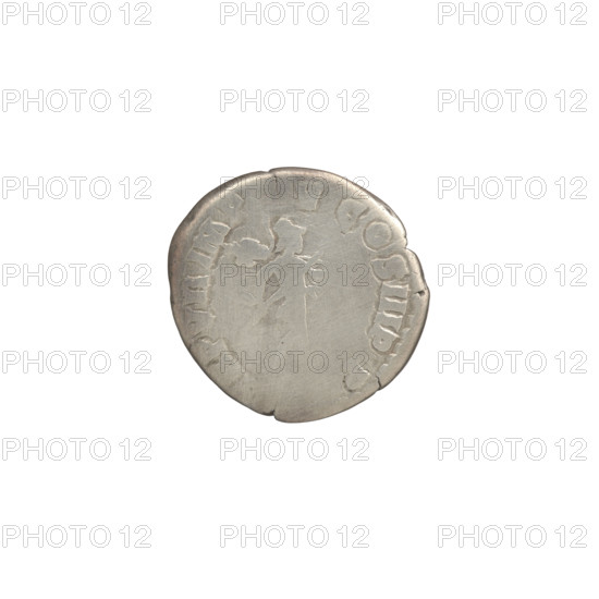 Denarius of Commodus (161–192 CE). Obverse: head of Commodus in a laurel wreath facing right, inscription M·COMM·S·ANTONIN·G. Reverse: naked Mars walking right, holding a spear in his right hand and a trophy in his left, inscription TR P VII IMP V COS III P P. Date: 182 CE. Roman Empire, Rome. Coin; silver; diameter 17.0–17.5 mm; weight 2.81 g; axis 0°.