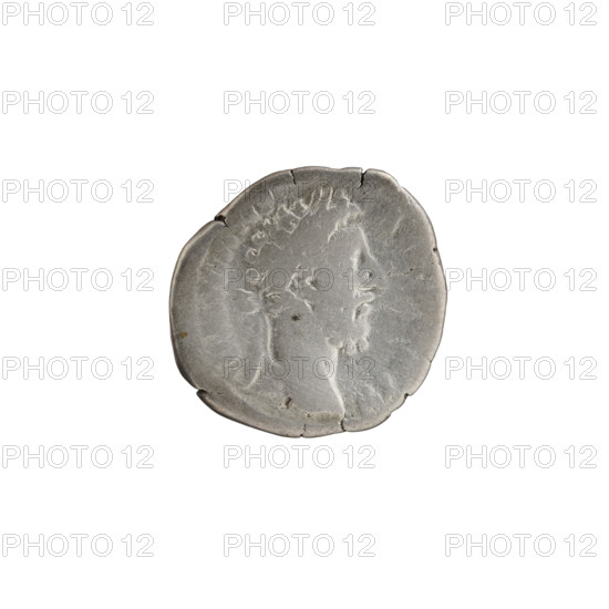 Denarius of Commodus (r. 177–192). Obverse: head of Commodus in a laurel wreath facing right, inscribed COMM ANT - AV, RIT. Reverse: Felicitas standing left, holding a caduceus in her right hand and a cornucopia in her left, inscribed TR P - IMP VII COS IIII P; legend includes FEL. Date: c. 184–185. Roman Empire (27 BC–476), Rome. Coin; diameter 18.0 mm, weight 3.58 g, axis 0°.