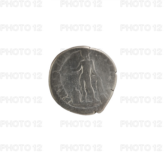 Denarius, Commodus (161–192; Roman emperor 177–192), issuer. Obverse: Head of Commodus in a laurel wreath to the right, inscription OMMODVS - ANTO, S all around. Reverse: Naked Genius standing left, holding a patera above an altar in his right hand and ears of corn in his left, inscription PM TR P VIIII, PP all around. Iconography: ears of corn, Genius, altars, personifications, paterae. Date: 183–184. Roman Empire (27 BC–476), Rome. Coin: diameter 16.5–17.0 mm, weight 2.37 g, axis 0°.