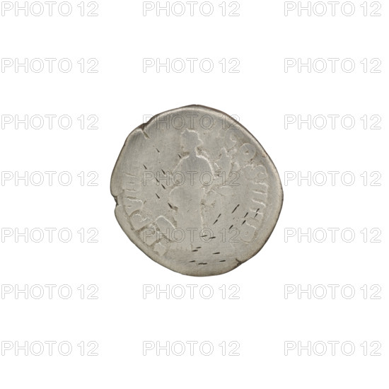 Denarius of Commodus (reigned 177–192). Obverse: Head of Commodus in laurel wreath facing right, legend COMMODVS NTON AVG PIVS. Reverse: Pax standing left, holding a torch in her right hand and a cornucopia in her left, with a shield at her feet on the left, legend PM TR P - VIIII IMP VI COS IIII PP. Date: 183–184. Rome, Roman Empire (27 BC–476). Silver coin; diameter 17.0–18.0 mm, weight 2.79 g, axis 0°.