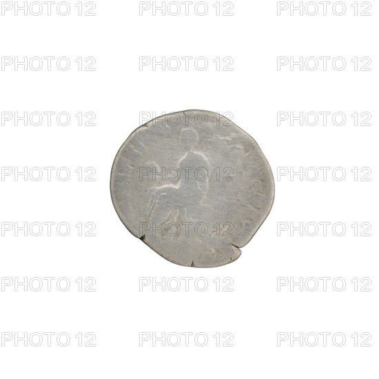 Denarius of Commodus (161–192 CE). Obverse: Head of Commodus in a laurel wreath facing right, inscribed 'M COMM ANT' (all around). Reverse: Emperor in a toga seated on a curule chair facing left, holding a globe in his right hand and a scroll in his left; behind his head flies Victoria with a wreath, inscribed 'M TR P XI IMP - VII COS' (all around). Iconography includes Roman deities (Victoria), curule chair, scroll, and globe. Roman Empire, Rome; coin. Diameter 17.0–17.5 mm; weight 2.40 g; axis 180 degrees.