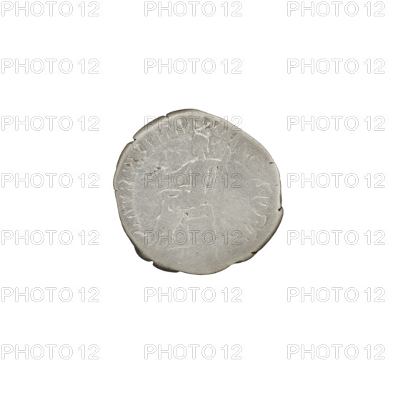 Denarius of Commodus (161–192 CE). Obverse: Head of Commodus in laurel wreath facing right, inscription 'M COMM ANT P - FEL' all around. Reverse: Jupiter seated left, holding a thunderbolt in his right hand and a scepter in his left, inscription 'PM TRP XI IMP - VII COS V PP' all around. Roman Empire, Rome; coin (silver); diameter 17.0 mm; weight 2.49 g; axis 180°.