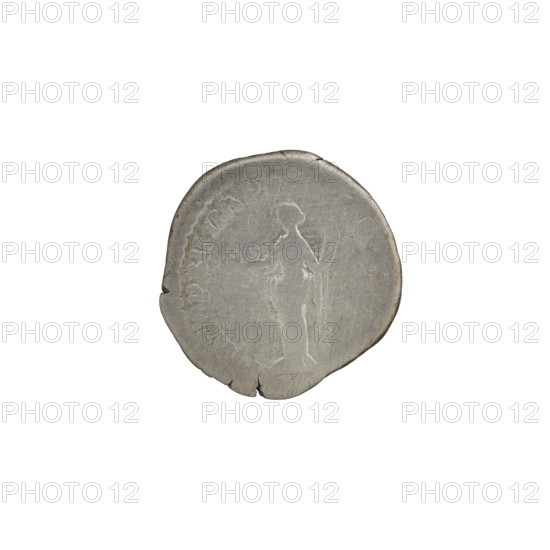 Denarius, Commodus (161–192; Roman emperor 177–192), struck 186–187, Rome. Obverse: Head of Commodus in laurel wreath facing right, inscription COMM ANT P - FEL AVG BRIT. Reverse: Felicitas standing left, holding a long scepter in left hand and a caduceus in right, inscription PM TR P XII IMP VIII COS VP. Coin; diameter 17.5–18.5 mm, weight 2.57 g, axis 0°.