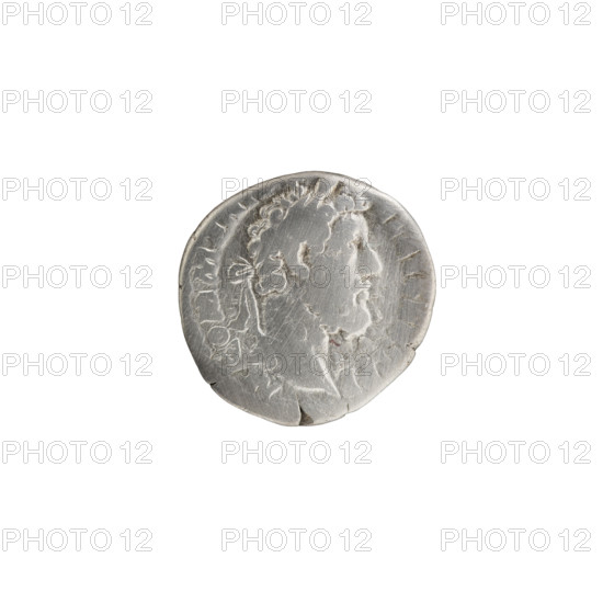 Denarius of Commodus (reigned 177–192). Obverse: Head of Commodus in a laurel wreath to the right, inscription M•COMM•ANT•F•EL•AVG•BRIT•PP. Reverse: Minerva standing left, holding Victoria in her right hand, a spear in her left, a round shield at left and a trophy at right, inscription PM TRP XIIII • COS V • DES V. Roman Empire (27 BC–476). Rome. Coin; diameter 17.0 mm; weight 2.47 g; axis 165°.