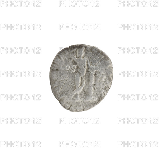 Denarius of Commodus (reign 177–192 CE). Obverse: Head of Commodus wearing a laurel wreath, facing right; inscription COMM ANT PF AVG BRIT PP. Reverse: Naked Apollo standing right, left hand resting on a column, right hand behind his head; inscription POL MON XV; field inscriptions COS —, 190. Roman Empire, Rome. Coin; silver; diameter ~16.0–17.5 mm; weight 2.00 g; axis 0°.