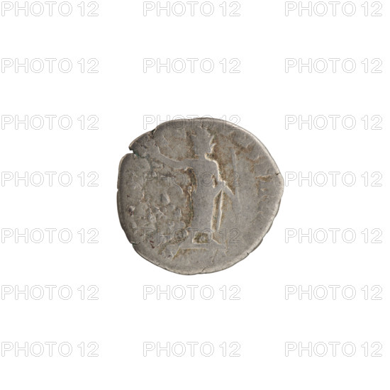Denarius, Commodus (161–192 CE), 191–192 CE. Obverse: Bust of Commodus in laurel wreath and drapery, facing right; legend AVREL COM - M AVG P FEL. Reverse: Serapis in polos, standing frontally with head turned left, holding a branch in his right hand and a scepter in his left; legend ID - IC - ONSERV. Roman Empire (27 BCE–476 CE), Rome. Coin: diameter 16.5–17.5 mm, weight 2.10 g, axis 15°.
