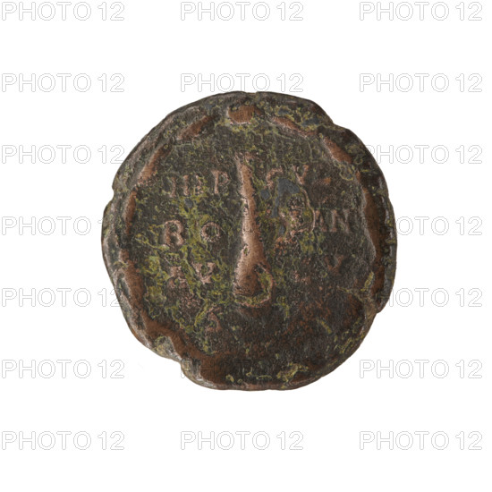 Commodus (161–192; Roman emperor 177–192), issuer and subject; iconography: clubs, wreaths, lion skin (attribute), bust in lion skin. Description: Head of Commodus in laurel wreath to the right, inscription EL AVREL COMM AVG P around; reverse: club in the middle of the wreath, inscriptions HER - CVL / RO - MAN / AV - and V / S - horizontally in both fields. Date: 191–192 CE. Roman Empire (27 BC–476). Object: coin; diameter 24.0 mm; weight 10.15 g; axis 15 degrees.