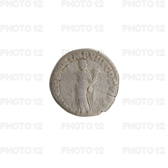 Denarius of Commodus (reign 177–192 CE). Obverse: head of Commodus in laurel wreath facing right, inscription 'L AEL AVREL COM ...' all around. Reverse: Fides (personification of Fidelity) standing left, holding a banner in her right hand and a cornucopia in her left; star in right field; inscription 'M TR P XVII IMP VIII COS VII' all around. Date: 192 CE. Roman Empire, Rome. Coin; diameter 16.5 mm; weight 1.99 g; axis 165°.
