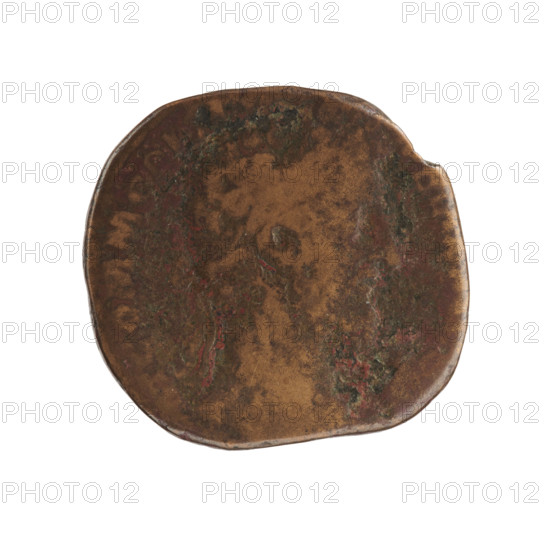 Sestertius of Commodus (161–192; Roman emperor 177–192). Obverse: head of Commodus in a laurel wreath to the right, legend COMMODVS A[...]. Reverse: Hilaritas personified standing left; in his right hand a short branch, in his left a long palm branch, legend LAR P VIII COS V PP around, in the SC fields. Date: 186–188. Roman Empire (27 BC–476), Rome. Coin; diameter 26.0–28.0 mm, weight 16.77 g, axis 0°.