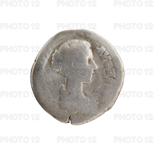 Denarius, Crispina (164–192?, Roman empress 178–192) and Commodus (161–192, Roman emperor 177–192) — obverse: draped bust of Crispina facing right, inscription C A - AVGVS (all around); reverse: two hands clasped in handshake, inscription O - NCORD - IA (all around). Date: 178–183. Roman Empire (27 BC–476), Rome. Coin; diameter 18.0 mm; weight 2.32 g; axis 0°.