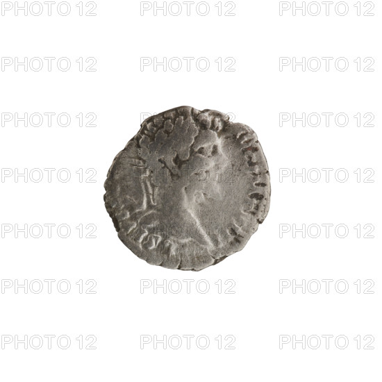Denarius of Septimius Severus (146–211; Roman emperor 193–211). Obverse: head of Septimius Severus with laurel wreath facing right, inscribed 'L SEPT SE, OTA P - VBLI' (all around). Reverse: emperor standing in front of a tripod, holding paterae and scrolls — iconography of Septimius Severus; tripods. Date: 196–197. Roman Empire (27 BC–476), Rome. Coin; diameter 17.0–17.5 mm; weight 2.47 g; axis 180°.
