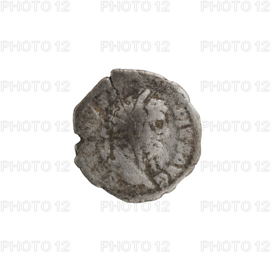 Denarius depicting personifications — Liberalitas; maker: Septimius Severus (Roman emperor, 146–211). Obverse: SEVERVS PIVS AVG — head of Septimius Severus with laurel wreath facing right, pearl rim. Reverse: LIBERALITAS AVGVI — Liberalitas standing upright, head turned left, holding an abacus in his right hand and a cornucopia in his left, pearl rim. Date: 201–210 CE, Roman Empire. Medium: coin; diameter 19.0–19.5 mm; weight 2.35 g.