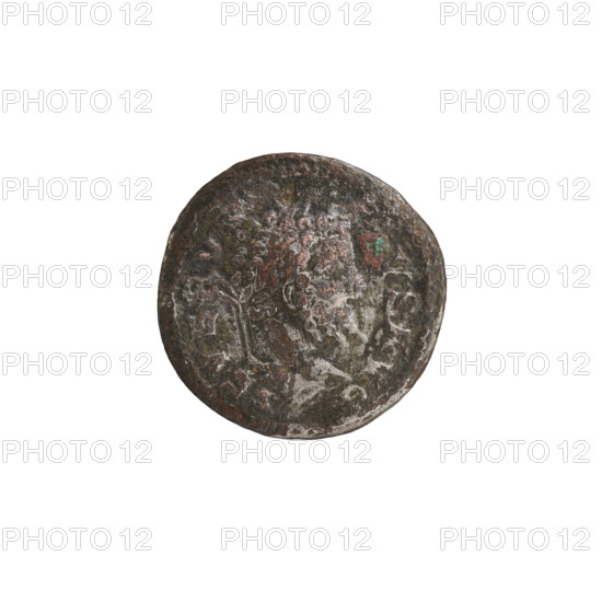 Denarius (hybrid, subaerate). Roman deities: Sol. Septimius Severus (Roman emperor, 146–211) — iconography. Obv.: SEVERVS PIVS AVG. Head of Septimius Severus in laurel wreath facing right; pearl rim. Rev.: PM TRP V COS II PP? Naked Sol stands upright, head turned left, right hand raised, holding a whip in the left; pearl rim. After 193 CE. Roman Empire (27 BC–476). Coin; diameter 19.0 mm; weight 3.82 g.