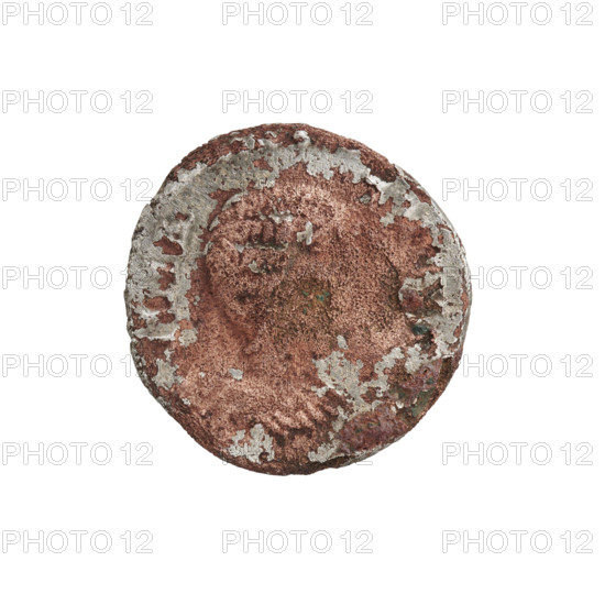 denarius (subaerate), Julia Domna (ca. 160–217; Roman empress 193–211). Obv.: IVLIA AVG, bust of Julia Domna facing right, pearl rim. Rev.: VO PVBLICA, emperor in toga standing straight, head turned left, altar in left field, pearl rim. Date: ca. 193–211, Roman Empire (27 BC–476). Coin: dia. 17.2–17.8 mm, weight 2.36 g.