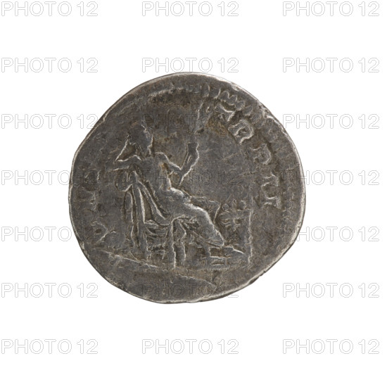 Denarius, Caracalla (188–217; Roman emperor 198–217). Obverse: ANTONINVS AVGVSTVS — head of a young Caracalla facing right, wearing a laurel wreath, armor, and paludamentum; pearl rim. Reverse: PONT TR PII — Securitas sits facing right, supports her head with her right hand, holds a sceptre in her left; at her feet a burning altar decorated with a garland; pearl rim. Roman Empire (27 BC–476). Coin. Diameter 17.8–18.2 mm; weight 3.07 g.
