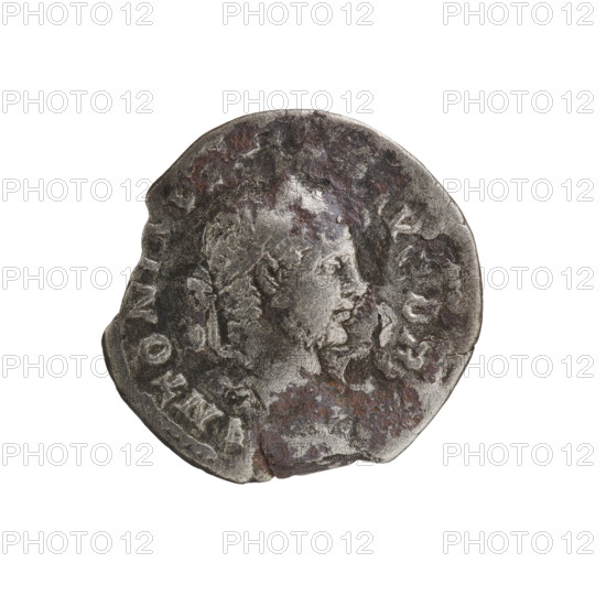 denarius, Caracalla (188–217; Roman emperor 198–217). Obv.: ANTON, AVGBRIT — Head of Caracalla with laurel wreath facing right, pearl border. Rev.: VICTORIA — Victoria running right, holding a wreath in her right hand and a palm leaf in her left, pearl border. Date: 210–213. Roman Empire (27 BC–476). Rome. Coin. Diameter 18.0–19.0 mm; weight 2.49 g.