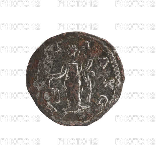 Denarius (subaerate), Caracalla (188–217; Roman emperor 198–217). Obverse: ANTONINVS PIVS AVG GERM — Head of Caracalla with laurel wreath facing right, pearl border. Reverse: M. TA AVG — Coin standing straight, head turned left, holding scales in right hand and cornucopia in left, pearl border. Date: 213–217. Roman Empire (27 BC–476), Rome. Coin dimensions: diameter 18.0–18.6 mm, weight 2.18 g.