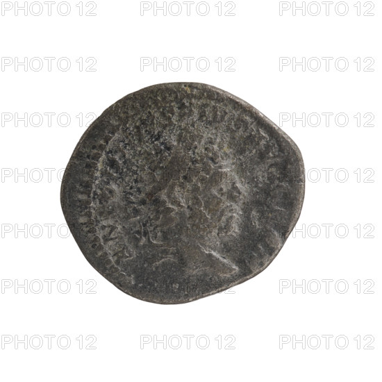 Denarius, Caracalla (188–217; Roman emperor 198–217). Obverse: ANTONINVS PIVS AVG GERM — Head of Caracalla in a laurel wreath facing right, pearl rim. Reverse: PM TRP VII COS III IPP — Half-naked Apollo in a laurel wreath seated left, holding a branch in his right hand, his right elbow resting on a lyre standing on a tripod, pearl rim. 214 CE. Roman Empire (27 BC–476). Rome. Coin. Diameter 17.4–19.2 mm; weight 2.52 g.