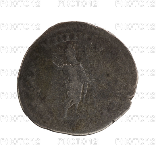 Antoninian, Caracalla (188–217; Roman emperor 198–217). Obverse: ANTONINVSPIVSAVGGERM — Bust of Caracalla in paludamentum and corona radiata facing right, pearl rim. Reverse: PMTRPXVIIICOSIIIIPP — Serapis in polos on head stands straight, head facing left, right hand raised, holding a long scepter in the left, pearl rim. Date: 216. Roman Empire (27 BC–476), Rome. Coin: diameter 21.8–23.0 mm; weight 3.96 g.
