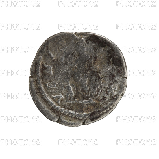 denarius, Plautilla (ca. 185–212; Roman empress 202–205). Obv.: PLAVTILLA AVGVSTA — Draped bust of Plautilla facing right, hair smooth and tied in a small bun at the nape of the neck, pearl rim. Rev.: VENVS, IX — Venus, stripped to the waist, stands straight, head turned left, holding an apple in her right hand and a palm in her left; the elbow of her left hand rests on a shield; at her feet Cupid facing left, pearl rim. Date: 202–205. Place: Rome, Roman Empire (27 BC–476). Medium: coin. Diameter: 17.9–18.3 mm. Weight: 2.73 g.
