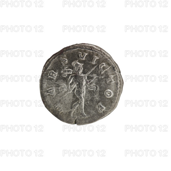 denarius, Elagabalus (204–222; Roman emperor 218–222). Obv.: IMP CAES MAVR ANTONINVS AVG — Bust of Elagabalus facing right in radiant crown, armor and paludamentum, pearl rim. Rev.: MARSVICTOR — Naked Mars in helmet and flowing cloak striding right, holding a spear in his right hand and a trophy in his left, pearl rim. Date: 218–219. Roman Empire (27 BC–476). Rome. Coin. Diameter: 18.9–19.6 mm. Weight: 2.91 g.
