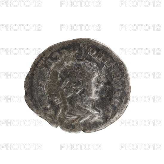 Antoninian of Elagabalus (reigned 218–222). Obverse: IMP CAES MAVR ANTONINVS AVG — Bust of Elagabalus facing right in radiant crown, wearing armor and paludamentum, pearl rim. Reverse: S VICTOR — Naked Mars in helmet striding right, holding a spear diagonally in his right hand and a trophy in his left, pearl rim. Date: 219. Roman Empire (27 BC–476). Coin: diameter 20.8–23.4 mm, weight 3.61 g.