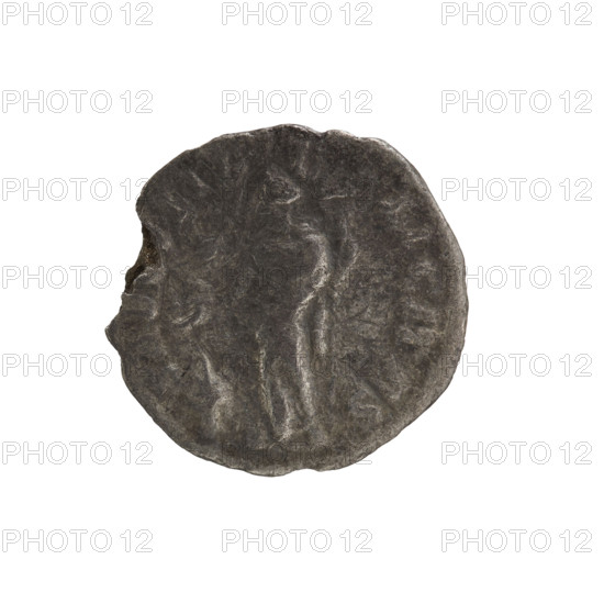 denarius, Elagabalus (204–222; Roman emperor 218–222). Obv.: IVLIAMAESAAVG — Draped bust of Julia Maesa facing right, pearl rim. Rev.: SAECVLIFELICITAS — Felicitas stands facing left, holding a patera above a burning altar in her right hand and a long caduceus in her left, pearl rim. 218–223, Rome, Roman Empire (27 BC–476). Coin; diameter ~17.5–17.7 mm; weight 1.57 g.